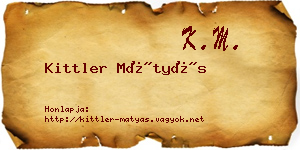 Kittler Mátyás névjegykártya